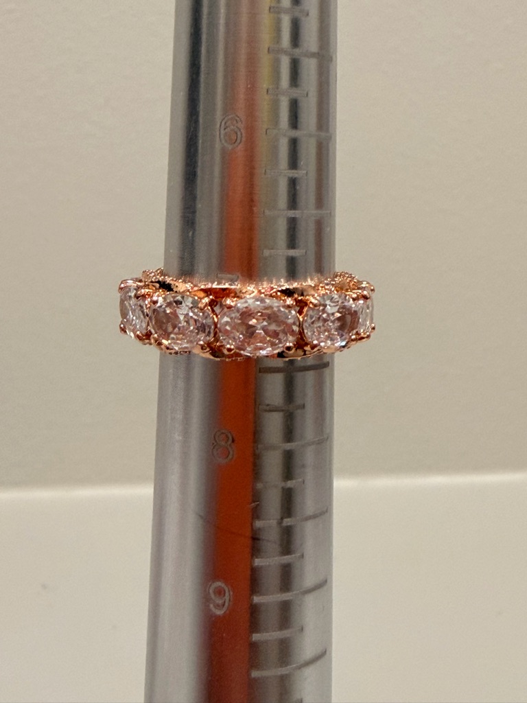 Bomb Party Nwot! Rose Gold Oval Cubic Zirconia Eternity Ring